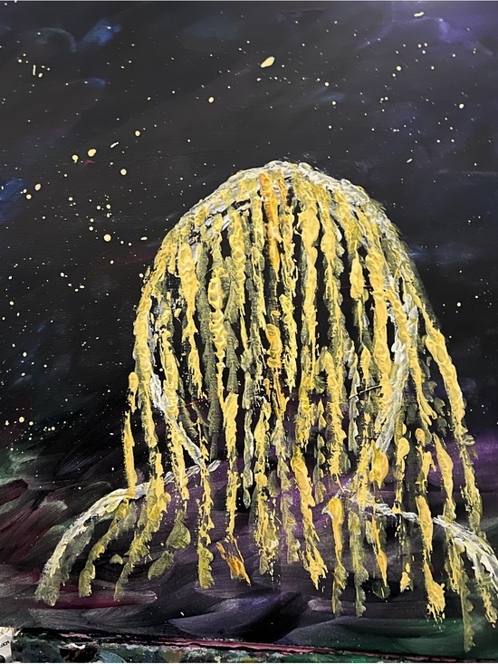 Other - Abstract Nightscape Wall Art with Yellow Accents